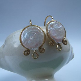 Oorhaak muntparel krul geelgoud